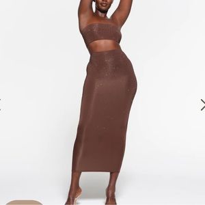 SKIMS X SWAROVSKI COCOA JELLY TUBE SKIRT - XS